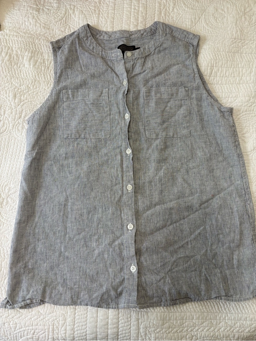 Pendleton blue and white striped button down women’s tank